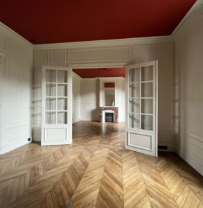 Comme Un Trait architecte d'intérieur architecture d'intérieur LE MANS SARTHE Pays de la Loire Rénovation d'un villa début de siècle Forbo Marmoleum sol linoléum winckelmans duravit korian belle époque couleur