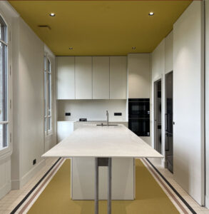 Comme Un Trait architecte d'intérieur architecture d'intérieur LE MANS SARTHE Pays de la Loire Rénovation d'un villa début de siècle Forbo Marmoleum sol linoléum winckelmans duravit korian belle époque couleur