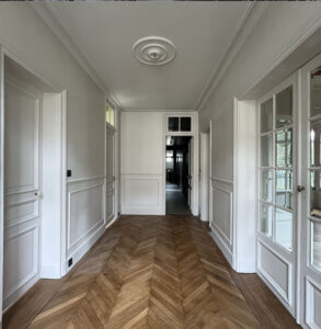 Comme Un Trait architecte d'intérieur architecture d'intérieur LE MANS SARTHE Pays de la Loire Rénovation d'un villa début de siècle Forbo Marmoleum sol linoléum winckelmans duravit korian belle époque couleur