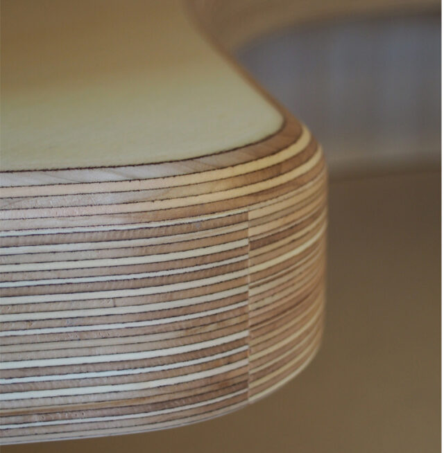 Comme Un Trait architecte d'intérieur LE MANS SARTHE Pays de la Loire aménagement intérieur Forbo Marmoleum sol linoléum lanière PVC transparent LANIFLEX FLEXILAN agencement CP bouleau mange debout plafond coloré courbe